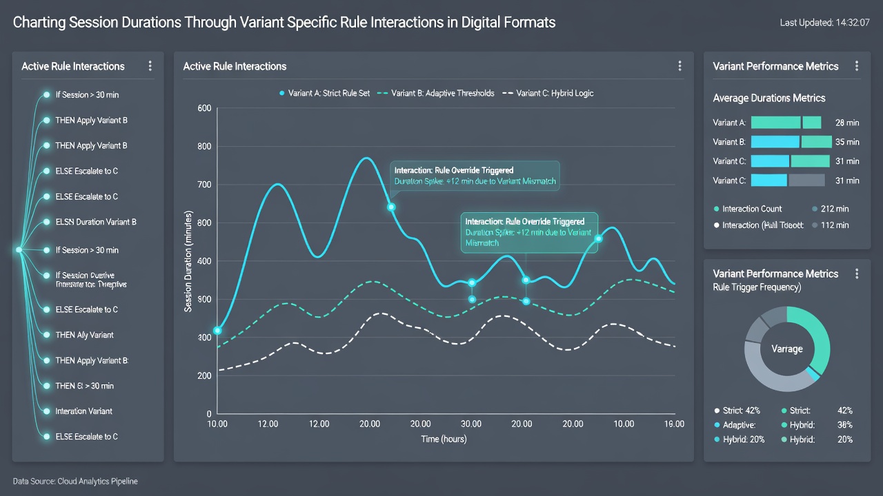 Grafik mit Sitzungsdauer-Kurven für unterschiedliche Regelvarianten in digitalen Formaten