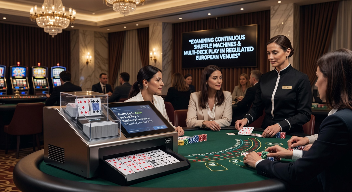 Kontinuierliche Shuffle-Maschine in einem regulierten europäischen Casino mit Multi-Deck-Tischen