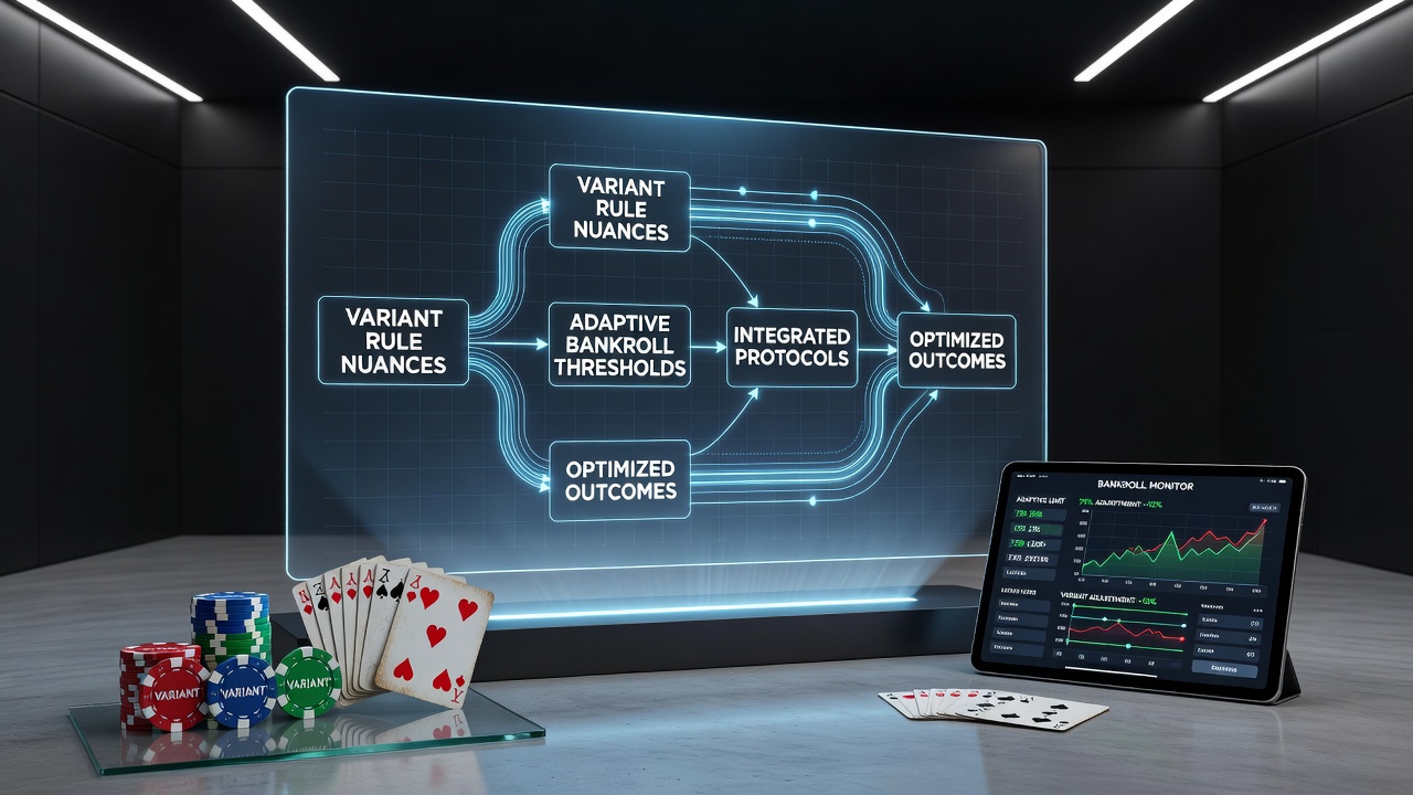 Darstellung adaptiver Bankroll-Protokolle bei variierenden Blackjack-Regeln