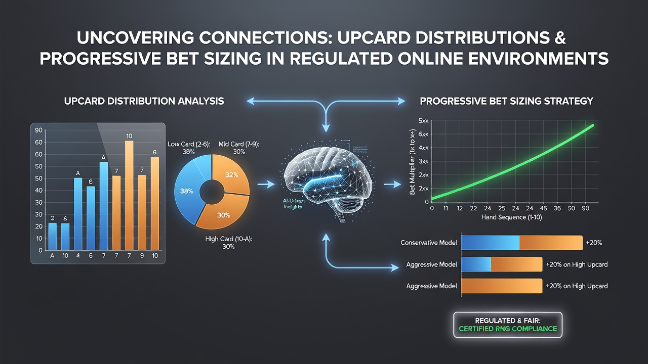 Detaillierte Darstellung progressiver Bet-Sizing-Modelle verbunden mit Upcard-Daten in Online-Blackjack