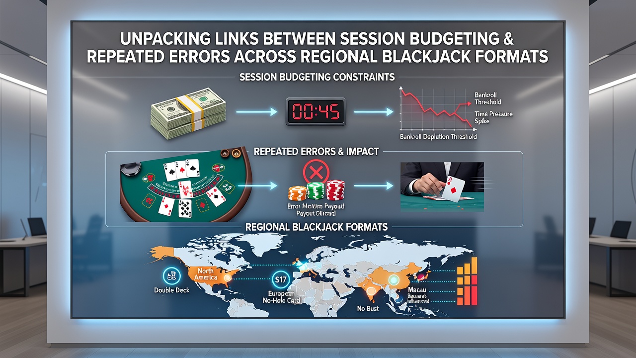 Detailaufnahme eines Blackjack-Tisches mit Fokus auf Budget-Chips und Spielkarten in einem regionalen Casino-Setting