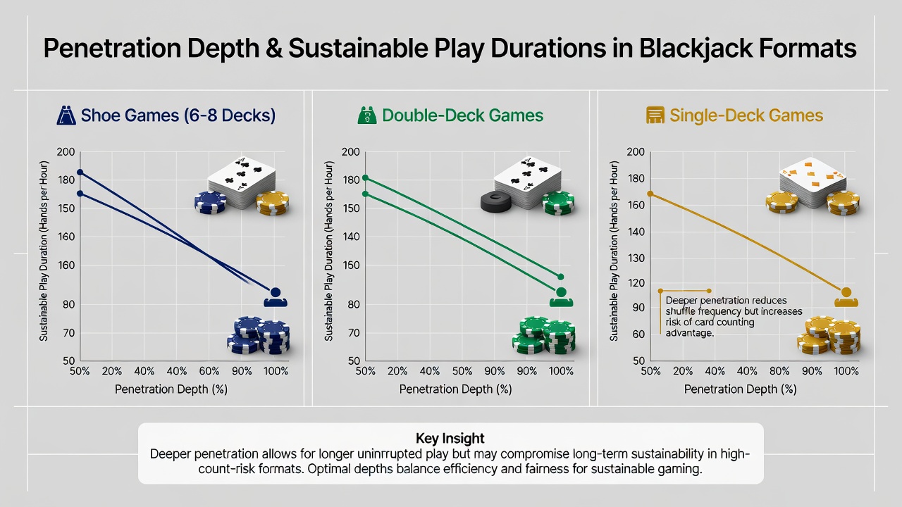 Analyse von Blackjack-Schuhen mit Fokus auf nachhaltige Spieldauern und Penetrationstiefen